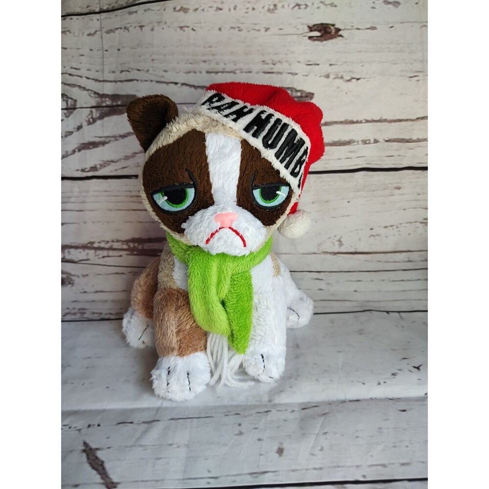 Grumpy Cat Bah Humbug Santa Hat Christmas 7" Plush